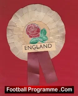 England Football Team Old Football Rosette 1960s