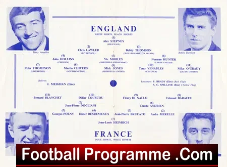 England v France 1965 – U23 at Norwich + Norman Hunter