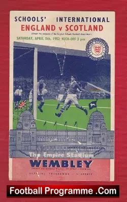 England v Scotland 1952 – Wembley – School Boy Duncan Edwards