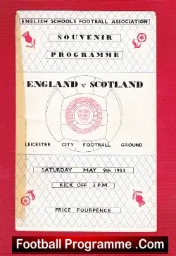 England v Scotland 1953 – Schoolboys Bobby Charlton