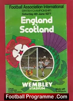 England v Scotland 1977 - British Championship Wembley POSTS - football programme