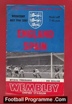 England v Spain 1967 – Multi Autographed Signed