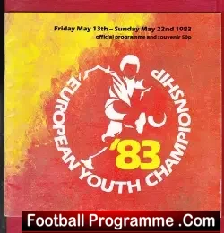 European Youth Championships 1983 - Plus England - football programme