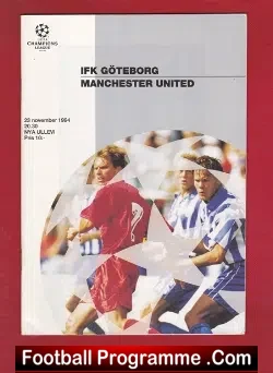 Gothenburg v Manchester United 1994 - Sweden - football programme