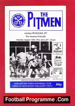 Hednesford Town v Walsall 1992 – Friendly Match