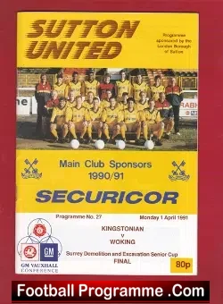 Kingstonian v Woking 1991 – Cup Final at Sutton