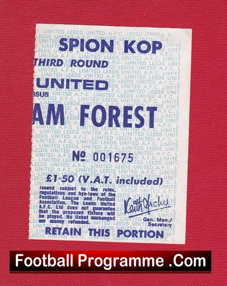 Leeds United v Nottingham Forest 1980 – FA Cup Final + Ticket