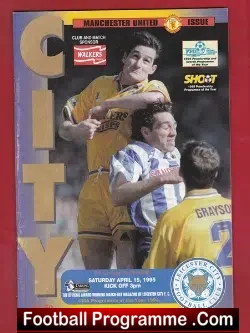 Leicester City v Manchester United 1995 - football programme