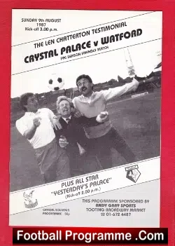 Len Chatterton Testimonial Benefit Match Crystal Palace 1987 - football programme