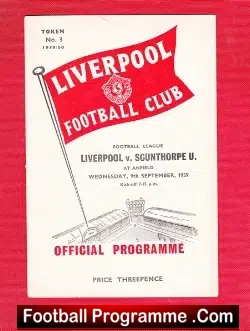 Liverpool v Scunthorpe United 1959 - football programme