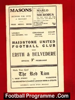 Maidstone United v Erith Belvedere 1955