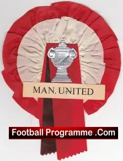 Manchester United Football Club Old Football Rosette 1960s - football memorabilia