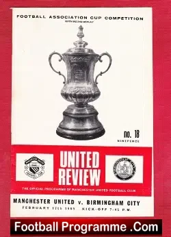 Manchester United v Birmingham City 1969 - FA Cup - football programme