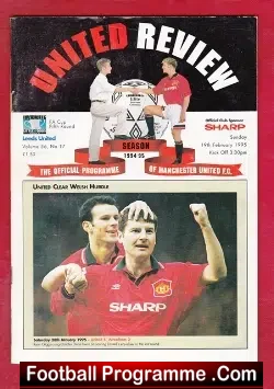 Manchester United v Leeds United 1995 - FA Cup - football programme
