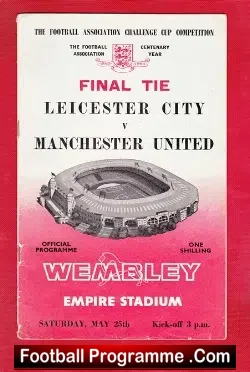 Manchester United v Leicester City 1963 - Final Signed Charlton - football programme