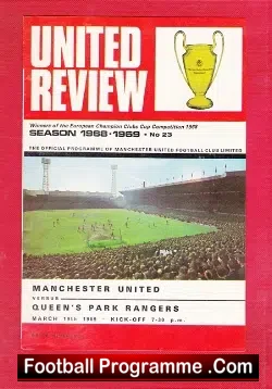 Manchester United v QPR 1969 - football programme