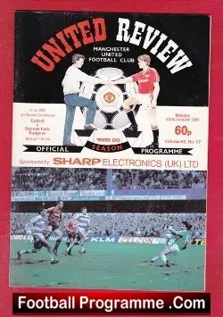 Manchester United v QPR 1989 - FA Cup Replay - football programme