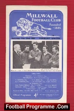 Millwall v Torquay United 1958 – Munich Season Tribute Info