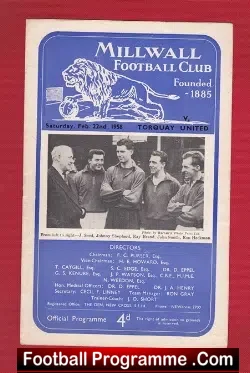 Millwall v Torquay United 1958 – Munich Disaster Season Tribute