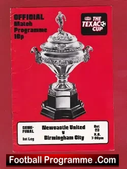 Newcastle United v Birmingham City 1974 – Texaco Cup