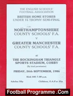 Northamptonshire v Manchester 1986 – U16 County Trophy at Corby