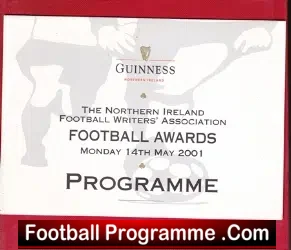 Northern Ireland Football Awards 2001 – Menu