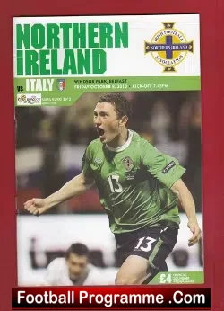 Northern Ireland v Italy 2010 – Plus Team Sheet