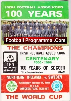 Northern Ireland v Sweden 1980 – Centenary