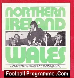 Northern Ireland v Wales 1973 – at Goodison Park Everton