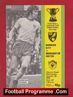 Norwich City v Manchester United 1975 – Second Division