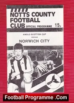 Notts County v Norwich City 1978 – Anglo Scottish Cup