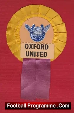 Oxford United Football Club Old Football Rosette 1960s - football memorabilia