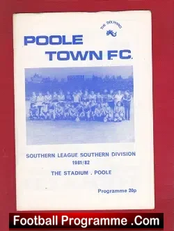 Poole Town v Manchester United 1981 - Friendly Match - football programme