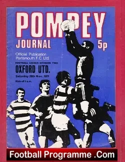 Portsmouth v Oxford United 1971 - football programme