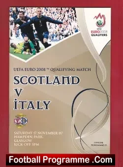 Scotland v Italy 2007 - football programme