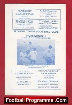 Slough Town v Hornchurch 1969 – Athenian League