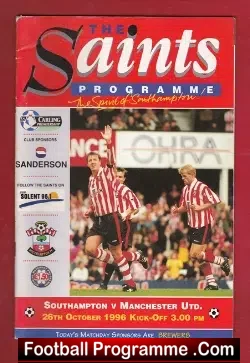 Southampton v Manchester United 1996 - football programme