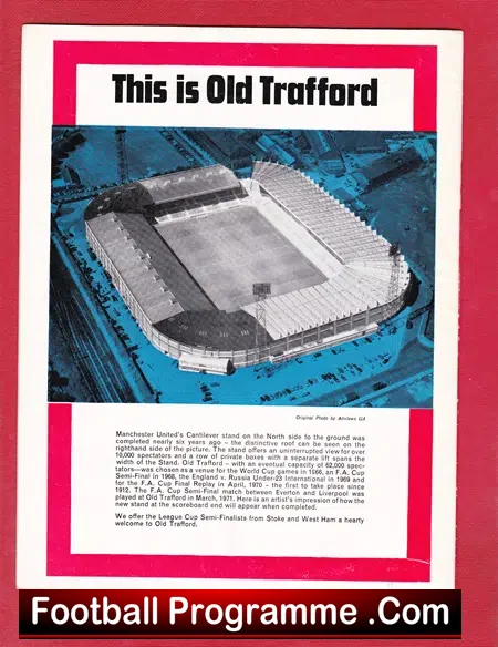 Stoke City v West Ham United 1972 FA Cup Semi Final Old Trafford