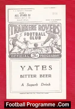 Tommy Eglington Testimonial Benefit Match Tranmere Rovers 1961