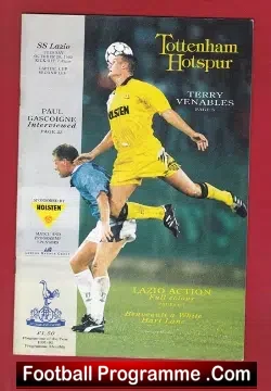Tottenham Hotspur v Lazio 1992 – Plus Paul Gascoigne GAZZA