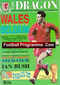Wales v Belgium 1993 – Welsh Football Cymru