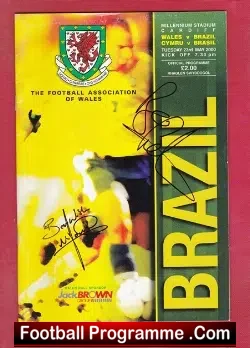 Wales v Brazil 2000 – Multi Autographed Signed