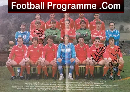 Wales v Czechoslovakia 1987 – Multi Autographed Signed