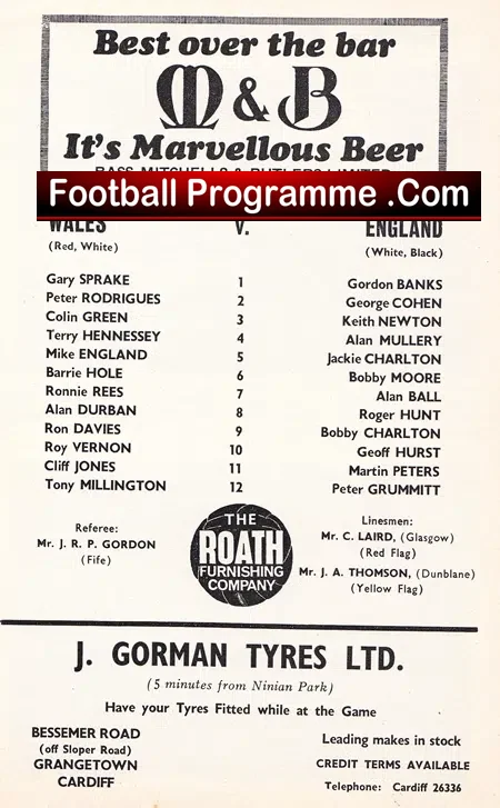 Wales v England 1967