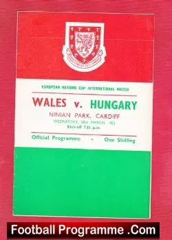 Wales v Hungary 1963 – European Nations Match