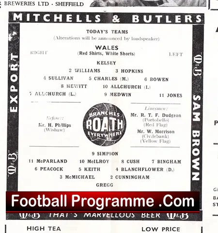 Wales v Ireland 1958