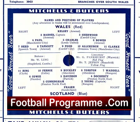 Wales v Scotland 1954