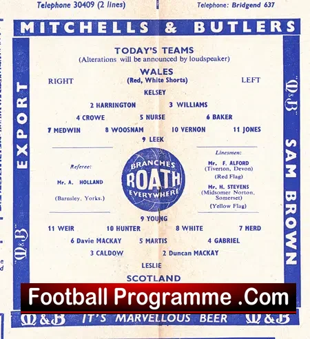 Wales v Scotland 1960