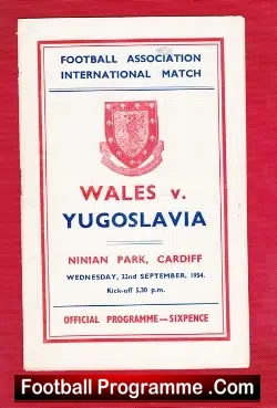 Wales v Yugoslavia 1954