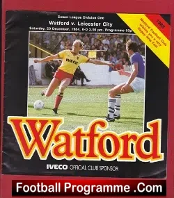 Watford v Leicester City 1984 - football programme